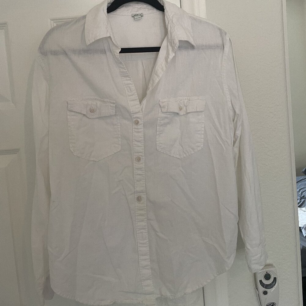 Button-Down Bundle: GAP & Aerie White Linen + J.Crew Blue Striped